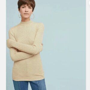 Pure + Good women's S anthropologie striped ribbed mock neck long sleeve top